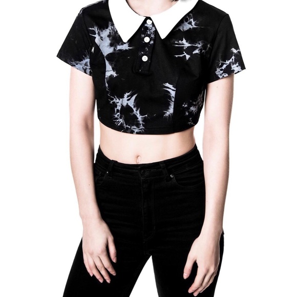 Killstar Tops - dye fast Tie dye crop top by Killstar